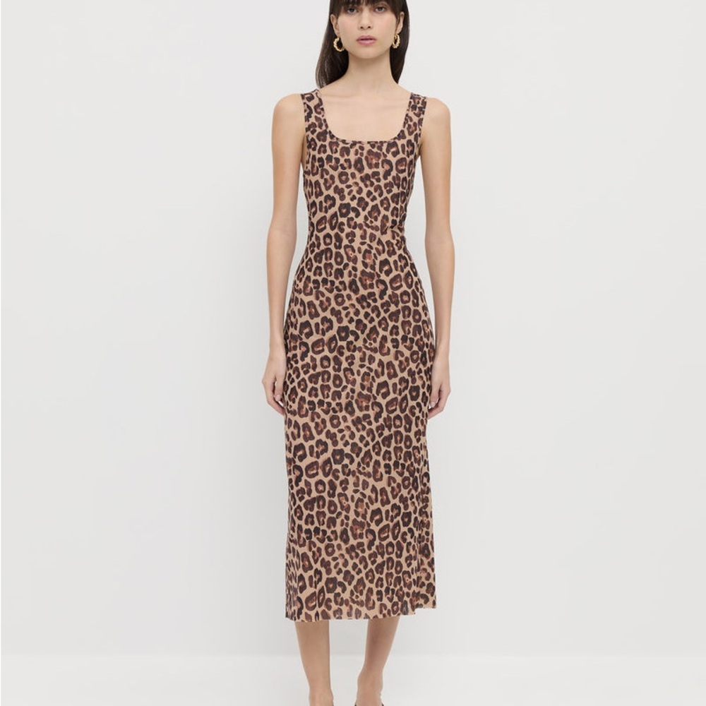Loeffler Randall Leopard Print Sleeveless Dress